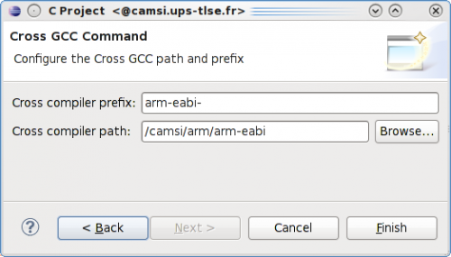 ARM CrossGCC prefixe and path.